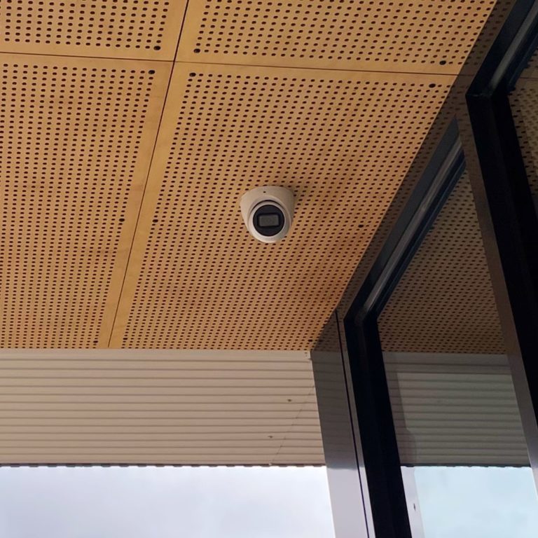 A CCTV security camera installed at a university in Port Macquarie